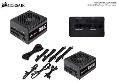 Corsair 650W RM 80+ Gold Fully Modular 135mm FAN ATX PSU 10 Years Warranty