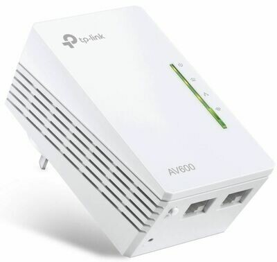 TP-Link TL-WPA4220 AV600 600Mbps 2-Ports Powerline Wi-Fi Adapter Range Extender HomePlug AV 2x100Mbps LAN 2.4GHz 802.11b/g/n 300m Range