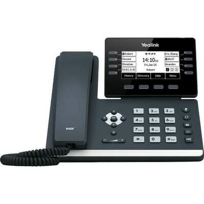 Yealink SIP-T53W, 12 Line IP HD Phone, 3.7&#39; 360 x 160 greyscale screen, HD voice, Dual Gig Ports, Built in Bluetooth and WiFi, USB 2.0 Port