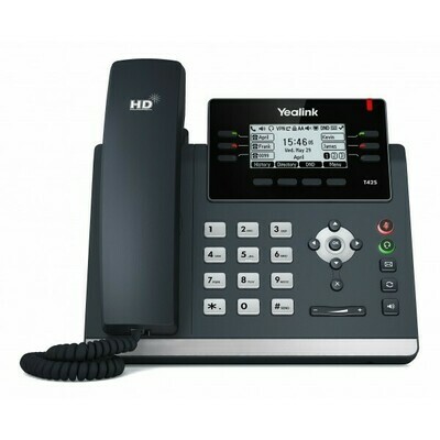 Yealink T42S 12 Line IP phone, 2.7&#39;192x64 pixel graphical LCD with backlight, Dual Gigabit Ports, 6 Program keys/BLF/XML/HDV, 1x USB Port, Opus Suppor