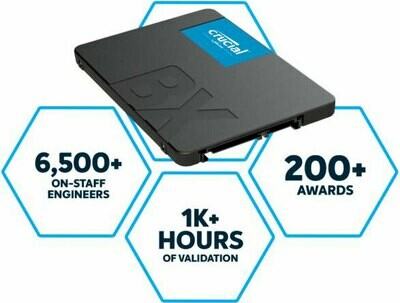 Crucial BX500 240GB 2.5&#39; SATA3 6Gb/s SSD - 3D NAND 540/500MB/s 7mm 1.5 mil MTBF 3yr wty Acronis True Image Solid State Drive