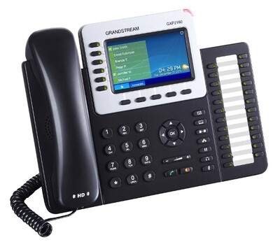 Grandstream GXP2160 HD PoE IP Phone 480x272 Colour LCD, 6 lines, Dual GbE, 5 program keys, 24 BLF keys, BT, EHS