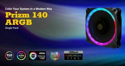 Antec Prizm 140 ARGB Dual-Ring Hydraulic Bearing, 18 Independent LED Beads, PWM Fan. 2 Years Warranty