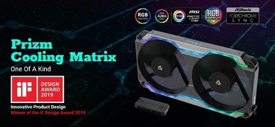 Antec Prizm Cooling Matrix. ARGB Single Bracket Dual Fan with 2x 120mm FDB PWM Fans + Fan Control Box up to 5x PWM Fans.
