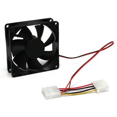 80mm Silent Case Fan - Keeps case and component cool. Molex Connector. Bulk Pack. No Screw included. Molex 4pin