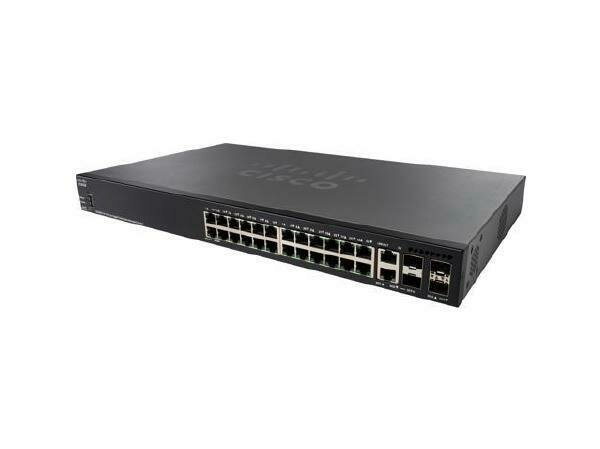 Cisco SG350X-24MP 24-Port Gigabit Stackable Managed Switch 24 PoE+ Ports 382 Watts 4 x 10 Gigabit Ethernet (2 x 10GBase-T/SFP+ combo + 2 x SFP+)