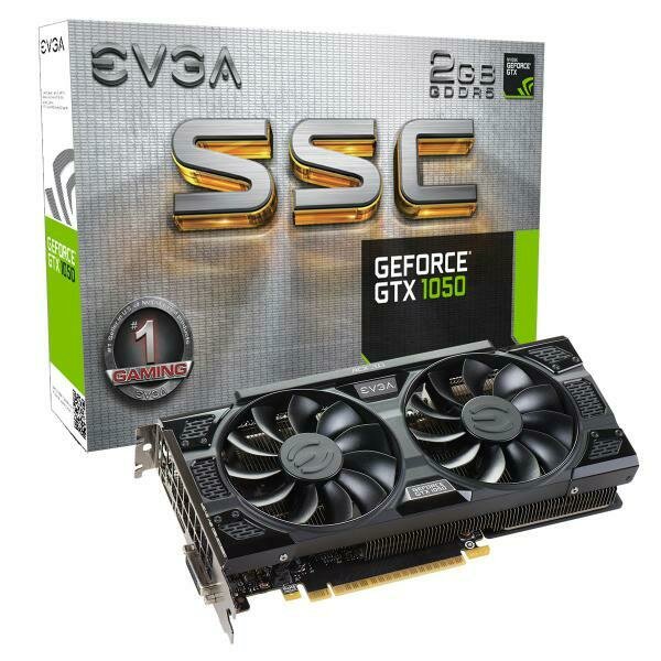 EVGA GeForce GTX1050 SSC GAMING Graphics Card, 2G GDDR5, PCIE, Full Height, ACX 3.0 (2 Fans), DVI-D, DP, HDMI, Max 3 Outputs