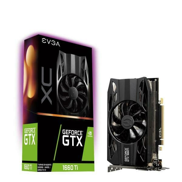 EVGA Geforce GTX1660Ti XC Gaming Graphics Card, 6GB GDDR6, PCIE, Full Height, HDB Fan, DP, HDMI, DVI-D, Max 3 Outputs