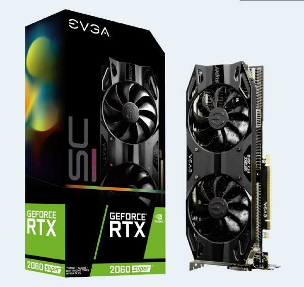 EVGA GeForce RTX 2060 SUPER SC ULTRA GAMING, 8GB, GDDR6, PCIE, Dual HDB Fans, HDMI 2.0b, DisplayPort 1.4 and Dual-Link DVI, HDCP 2.2