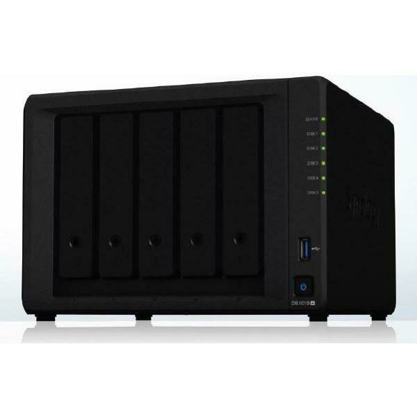 Synology DiskStation DS1019+ 5-Bay 3.5&quot; Diskless 2xGbE NAS (Tower) Intel Atom Quad Core 1.4GHz, 8GB RAM,2xUSB3,1x eSATA, Scalable.3 year Wty