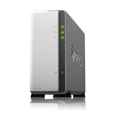 Synology DiskStation DS119j 1-Bay 3.5&#39; Diskless 1xGbE NAS (Tower) (SOHO), Marvell 1.00GHz, 2xUSB2