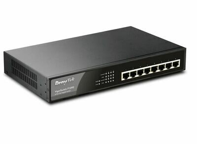 Draytek Vigor Switch P1090 8Port 802.3af/at PoE IP LAN Switch 130watts PSU 11&#39;&#39; Rack-mount zero configuration