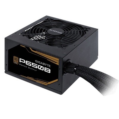 Gigabyte P650B 650W ATX PSU Power Supply 80+ Bronze 89% 120mm Fan Mesh Braided Cables Single +12V Rail Japanese Capacitors &gt;100K Hrs MTBF      ~700W