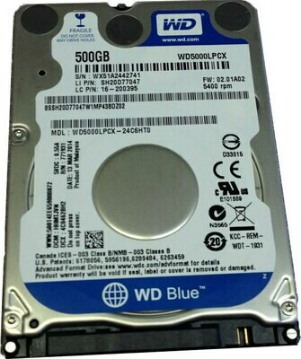 WD Blue 500GB SATA3 7mm 2.5&#39; 5400RPM 6Gb/s 16MB Cache