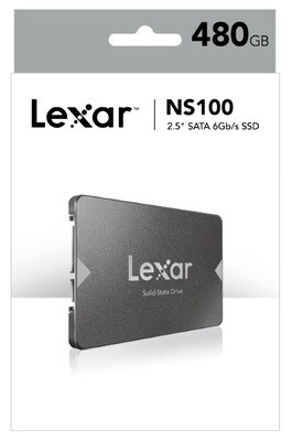 Lexar NS100 480GB 2.5&#39; SATA SSD - 550MB/s Read Shock/Vibration Resistant DASH Software 3yr Warr.