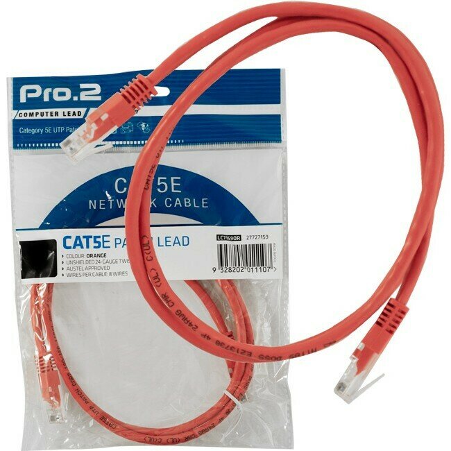 2M ORANGE CAT5E PATCH LEAD