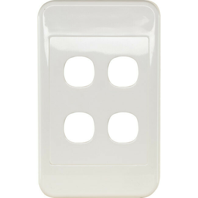 4 GANG WALL PLATE WHITE