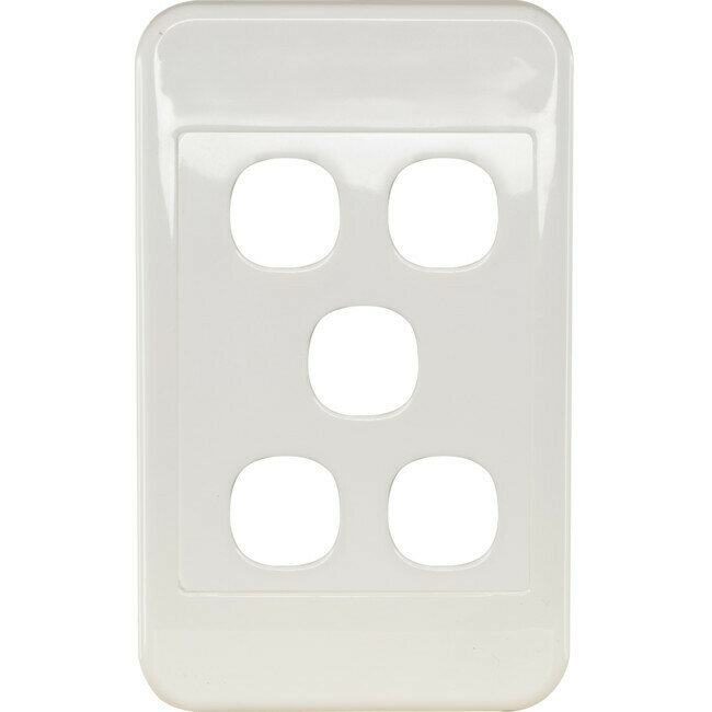 5 GANG WALL PLATE WHITE