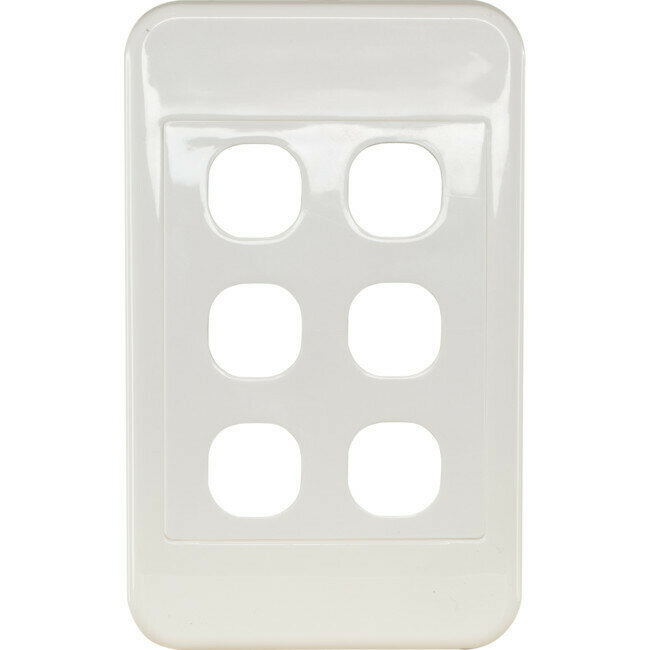 6 GANG WALL PLATE WHITE