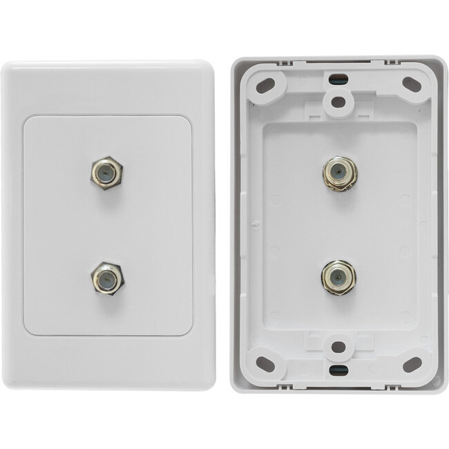 TWIN &#39;F&#39; TYPE TV WALL PLATE