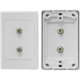 TWIN &#39;F&#39; TYPE TV WALL PLATE