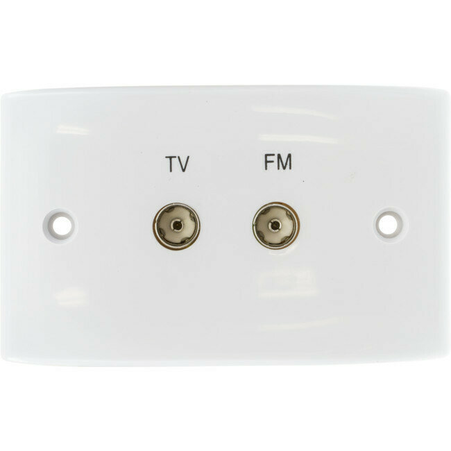 TV &amp; FM TWIN TV WALL PLATE