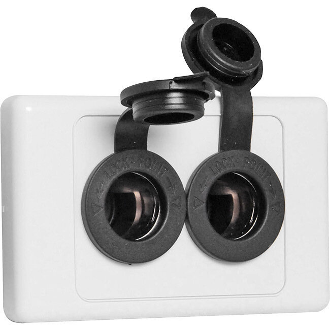CARAVAN DUAL 12V WALL PLATE