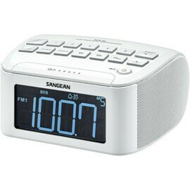 WHITE AM/FM CLOCK RADIO