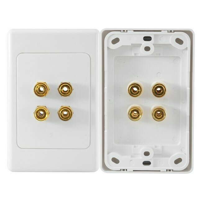 4 TERMINAL SPEAKER WALL PLATE