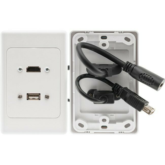 HDMI + USB VERTICAL WALL PLATE