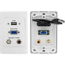 VGA + USB + STEREO WALL PLATE