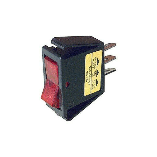 12V DC ROCKER SWITCH RED