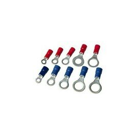 RING TERMINALS RED 4MM STUD