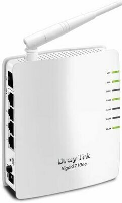 Draytek Vigor2710NE ADSL2+ 802.11n Wireless Modem Router Access Point Firewall 4xLAN RJ11 RJ45 PPPoE 2yr wty