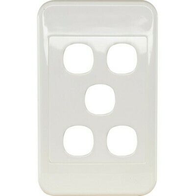 5 GANG WALL PLATE WHITE