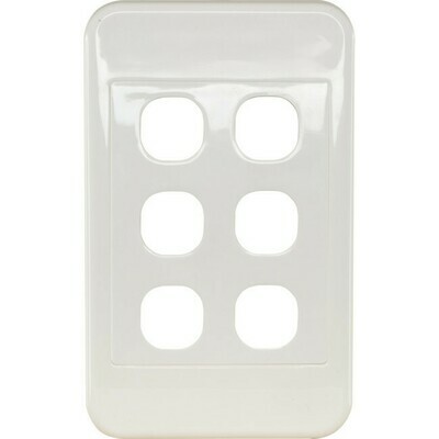 6 GANG WALL PLATE WHITE