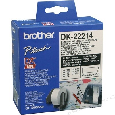 Brother DK22214 White Roll