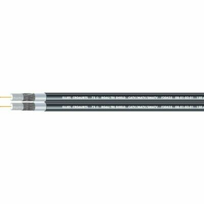 RG6 TRISHIELD SIAMESE COAX -1M