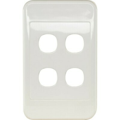 4 GANG WALL PLATE WHITE