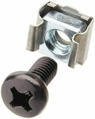 Astrotek M6 Cage Nuts &amp; Screws 1pc Pack Black Color Oxide Finish Phillips Drive Length Fully Threaded ~CAH-CAGENUT-40