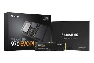 Samsung 970 Evo Plus 250GB, 64L 3-bit MLC V-NAND, M.2 (2280), NVMe, R/W(Max) 3,500MB/s/2,300MB/s, 250K/550K IOPS, 150TBW, 5 Years Warranty