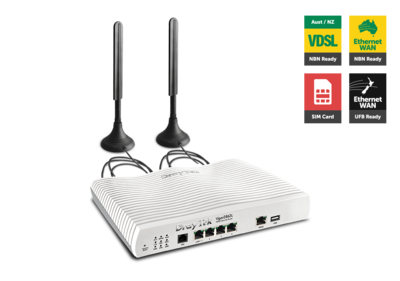 Draytek Vigor2862L Multi WAN VDSL2/ADSL2+ Gigabit Firewall Router VoIP 3G/4G LTE SIM 4xGigabit LAN 32xVPN 16xVLAN 2yr wty~MOD-DV2860L