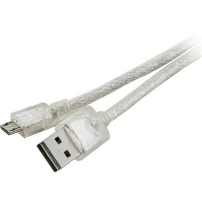 TRANSPARENT MICRO USB LEAD 2M