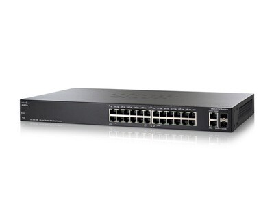 Cisco 26-port (12x Gigabit + 12 x Gigabit PoE + 2 x Combo SFP) 1U Rackmountable L2 Smart Switch (100W)