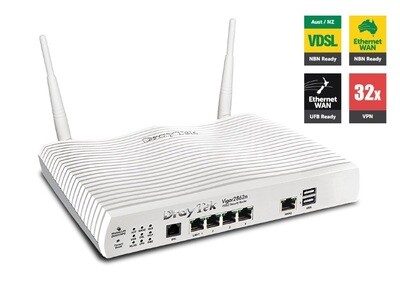 Draytek Vigor2862N Multi WAN VDSL2/ADSL2+ Gigabit Firewall Router Wireless N300 3G/4G LTE USB 4xGigabit LAN 32xVPN Tunne 16xVLAN 2 yr~MOD-DV2860N