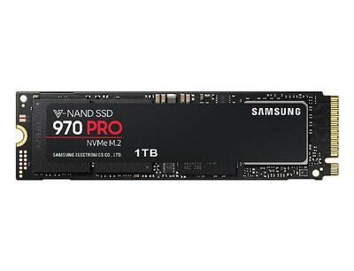 Samsung 970 PRO 1TB SSD, Samsung 64L 2-bit MLC V-NAND, M.2 (2280), NVMe, R/W(Max) 3,500MB/s/2,700MB/s, 500K/500K IOPS, 1,200TBW, 5 Years Warranty