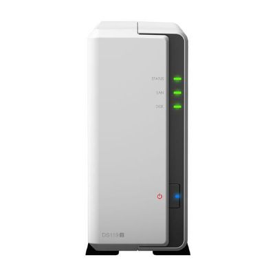 Synology DiskStation DS119j 1-Bay 3.5&quot; Diskless 1xGbE NAS (Tower) (SOHO), Marvell 800MHz, 2xUSB2 - 2 Years Warranty - Comes with 2 Camera Licenses.