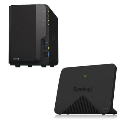Synology DS218+ NAS x 1 + Synology Mesh Router MR2200ac x 1 - Bundle and Save!