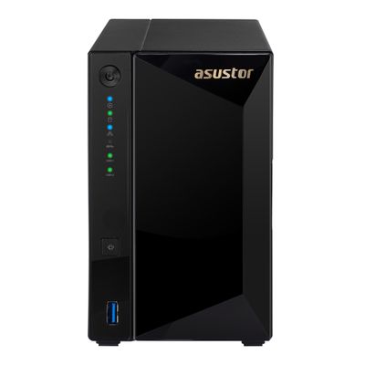 Asustor 2-Bay NAS, Hot Swap, Dust Proof, Marvell Armada A7020 1.6GHz Dual-Core, 2GB DDR4, Gbe x2, 10G Base-T x1, WoL, hardware encryption