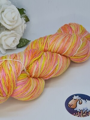 Silkindian Seidengarn -handgefärbt- gelb/orange/ pink